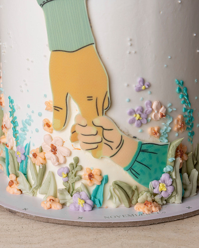 HAND IN GARDEN CAKE