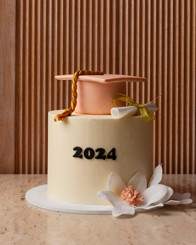 Graduation Cake 2024 w/ Peach Cap