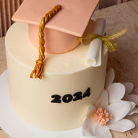 Graduation Cake 2024 w/ Peach Cap