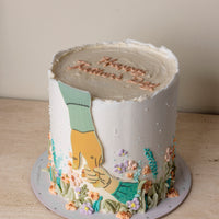 HAND IN GARDEN CAKE