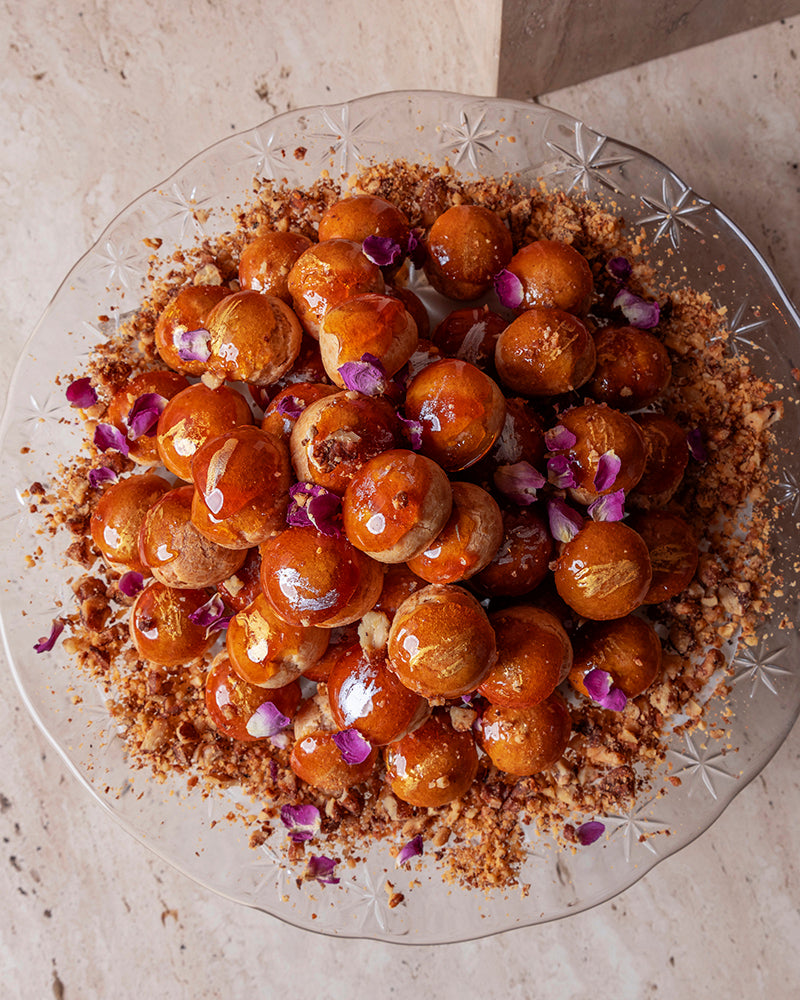 Vanilla & Hazelnut Chocolate Profiteroles