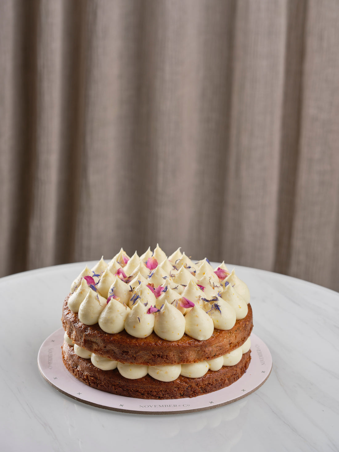 Carrot Cake w/Edible Flowers