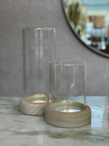 Glass w/ Wooden Vase