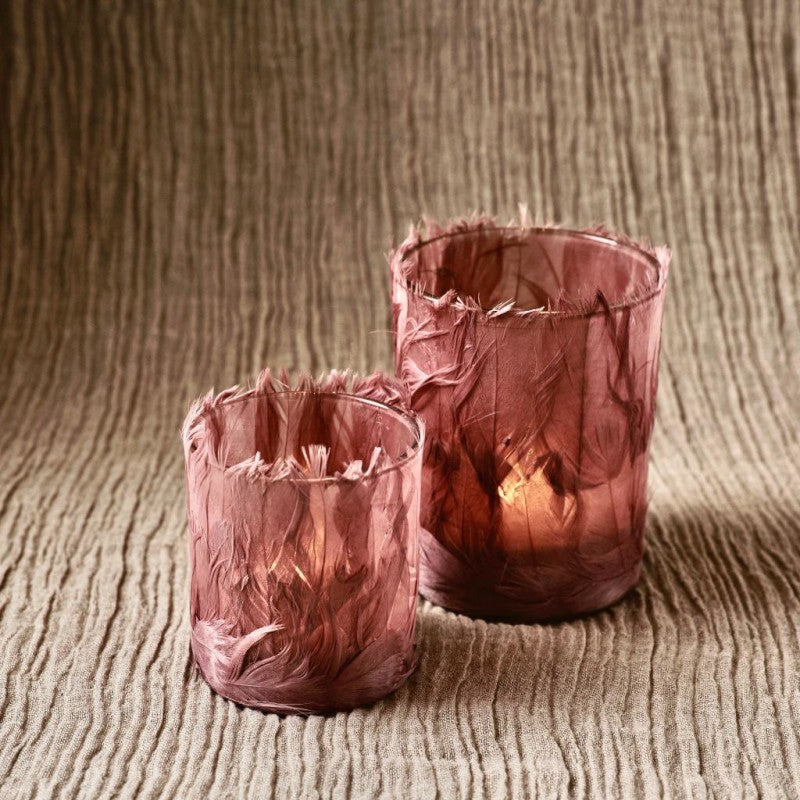 Pink Feather Candles